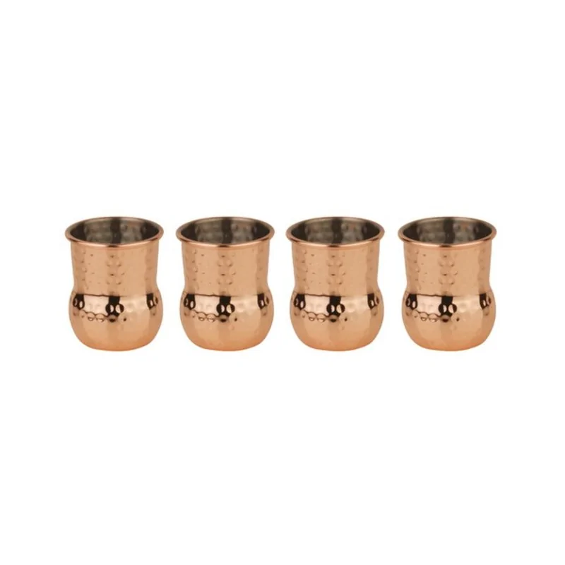Mini Julep Mug Copper Set of 4 - 2 oz - D: 1 3/4" H: 2 1/8"