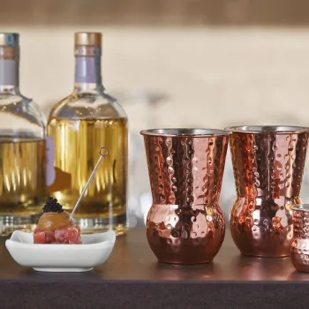 Mini Julep Mug Copper Set of 4 - 2 oz - D: 1 3/4" H: 2 1/8"