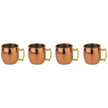 Mini Moscow Mug Copper Set of 4 - 2 oz - D: 1 3/4" H: 1 3/4"