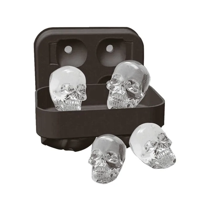 Ice Cube Mold Skulls - 4 3/8" x 3 1/8" x 1 5/8"