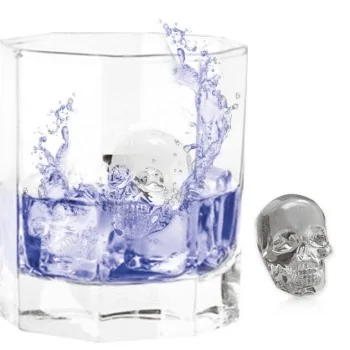 Ice Cube Mold Skulls - 4 3/8" x 3 1/8" x 1 5/8"