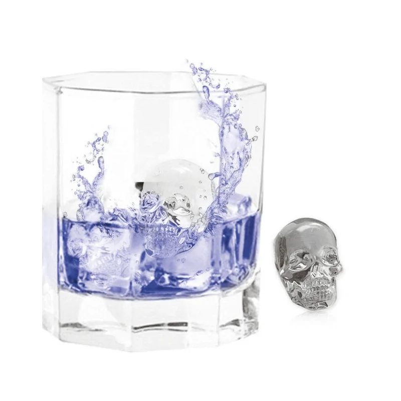 Ice Cube Mold Skulls - 4 3/8" x 3 1/8" x 1 5/8"