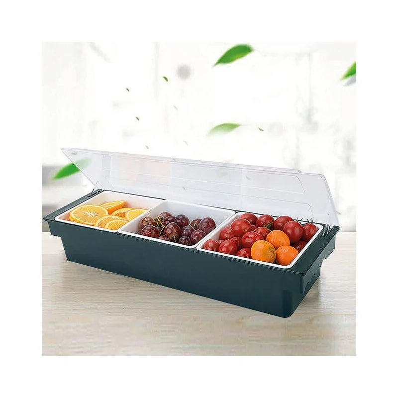 Condiment Holder 3 Compartments - 40 oz - 19 1/4" x 5 7/8" x 3 1/2"