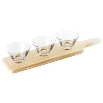 Glass Tasting Bowls with Paddle - 6 oz - 17¾” x 4⅜” x ¾”