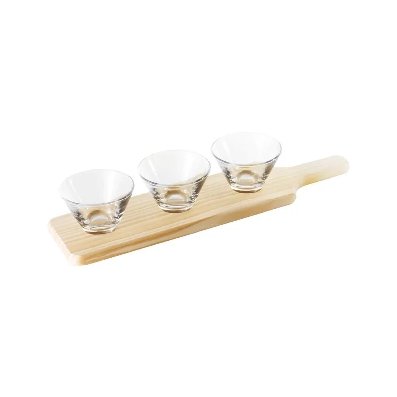 Glass Tasting Bowls with Paddle - 6 oz - 17¾” x 4⅜” x ¾”