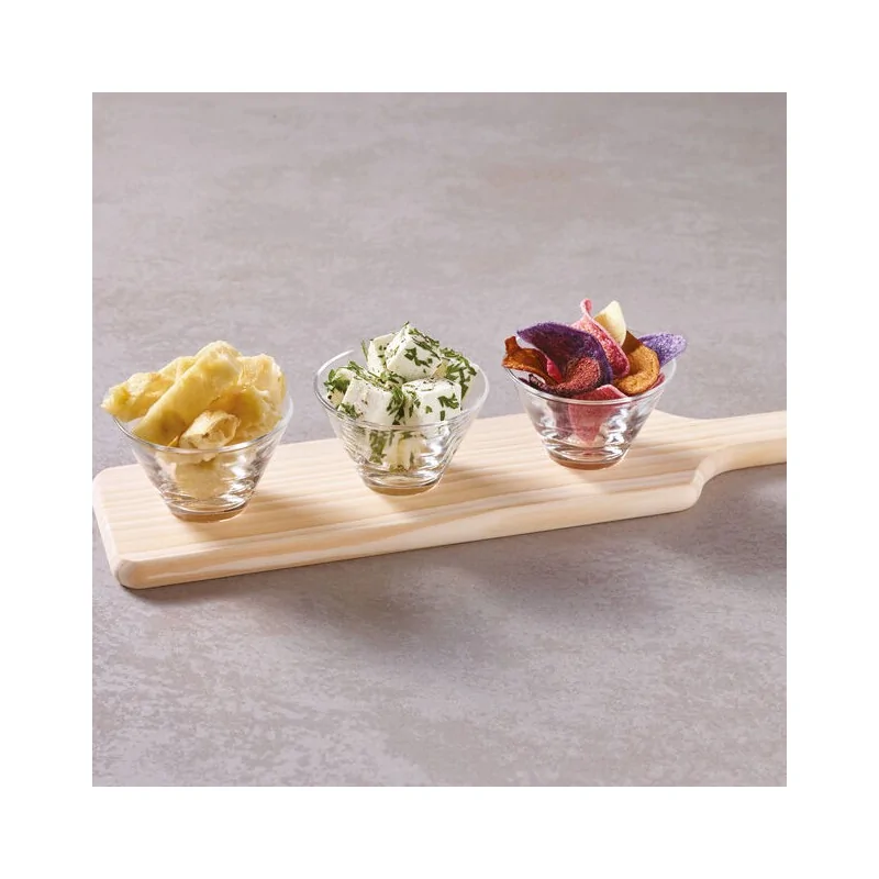 Glass Tasting Bowls with Paddle - 6 oz - 17¾” x 4⅜” x ¾”