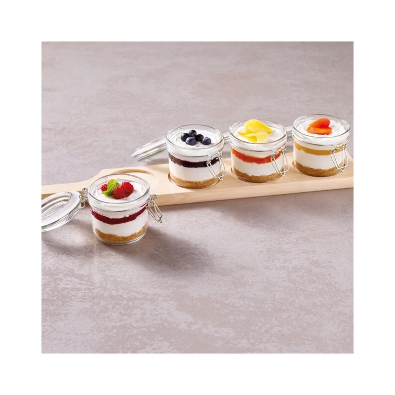 Tasting Jars with Wood Paddle - 6 oz - 19¼” x 3⅞” x ¾”