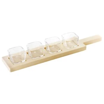 Mini Square Glasses with Paddle - 2 2/7 oz - 16½” x 3½” x ¾”