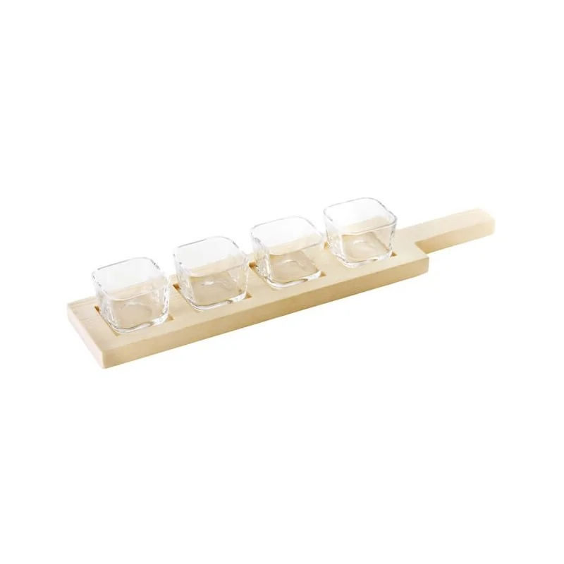 Mini Square Glasses with Paddle - 2 2/7 oz - 16½” x 3½” x ¾”