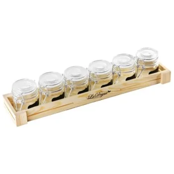 Mini Jars with Holder - 3 2/5 oz - 17” x 4” x 1⅜”