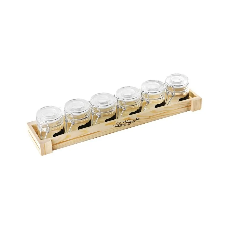 Mini Jars with Holder - 3 2/5 oz - 17” x 4” x 1⅜”