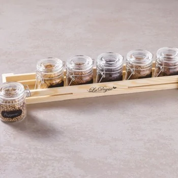 Mini Jars with Holder - 3 2/5 oz - 17” x 4” x 1⅜”