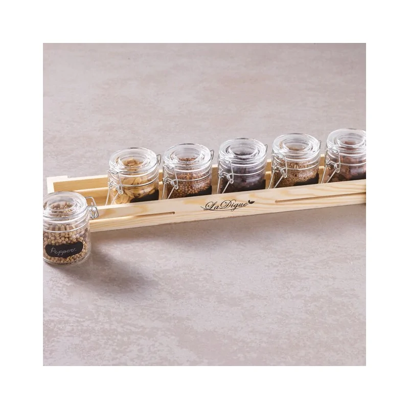 Mini Jars with Holder - 3 2/5 oz - 17” x 4” x 1⅜”