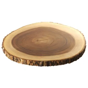 Round Serving Board with live Edge - D: 12” H: ⅞”