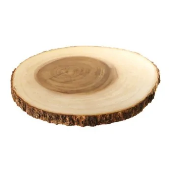 Round Serving Board with live Edge - D: 10” H: ⅞”