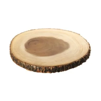 Round Serving Board with live Edge - D: 7⅞” H: ⅞”