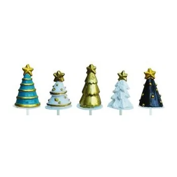 Buche Log Cake Decoration - Christmas Tree Assortment - 50 pcs