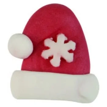 Edible Buche Log Cake Sugar Decoration - Christmas Hat - 28 mm x 23 mm - 72 pcs