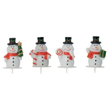 Buche Log Cake Decoration - Gourmet Snowmen - 40 mm - 50 pcs