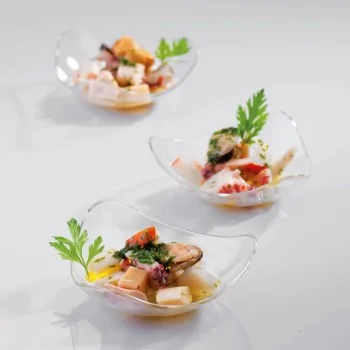 Disposable Bowls Triangular Pack of 100 - 1 oz - 3⅜” x 3⅜” x 1⅛”