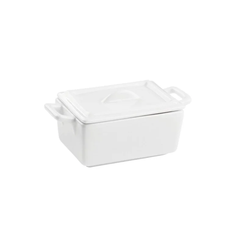 Mini Rectangular Casserole with Lid - 2 1/2 oz - 4” x 2⅛” x 1¾”