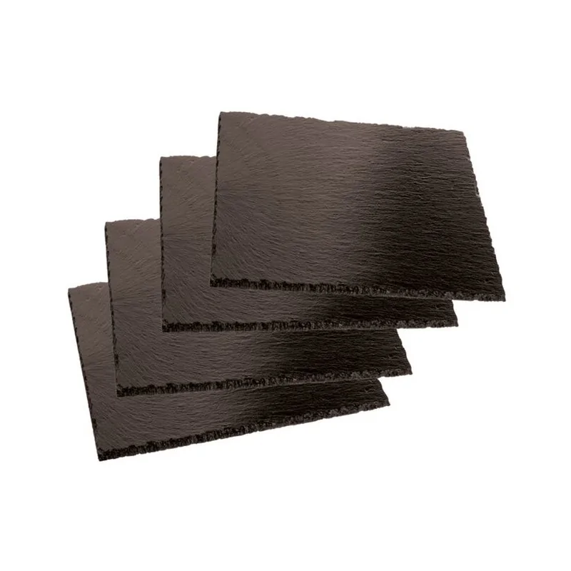 Set 4 pcs Square Plate Slate - 3 7/8" x 3 7/8"