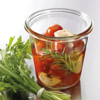 Mini Jar with Lid 12 pcs - 5 1/2 oz - D: 2 3/8" H: 3 1/8"