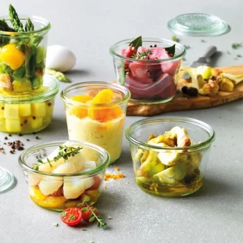 Mini Jar with Lid 12 pcs - 2 3/4 oz - D: 2 3/8" H: 2 1/8"