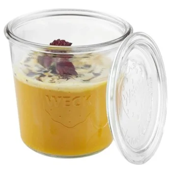 Glass Jar Set of 2 - 19 1/2 oz - D: 4 3/8" H: 4 3/8"