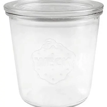 Glass Jar Set of 2 - 19 1/2 oz - D: 4 3/8" H: 4 3/8"