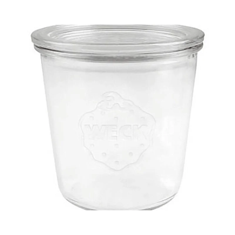 Glass Jar Set of 2 - 19 1/2 oz - D: 4 3/8" H: 4 3/8"