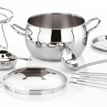 Meat Fondue Set - D: 7 7/8" H: 7 1/8"