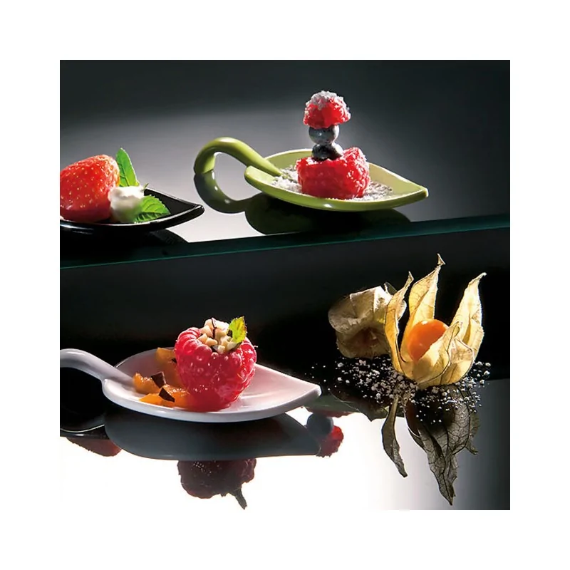 Leaf Appetizer Spoon Black