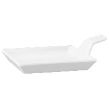 Appetizer Plate with Tab White - 3 3/4" x 3 3/4" x 5/8"