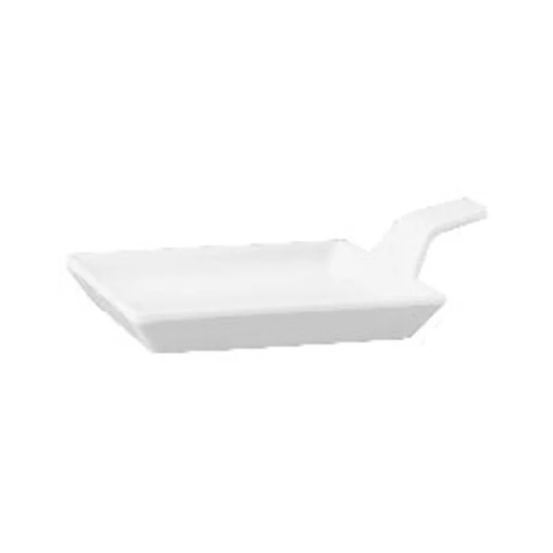 Appetizer Plate with Tab White - 3 3/4" x 3 3/4" x 5/8"