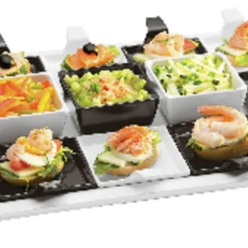 Appetizer Plate with Tab White - 3 3/4" x 3 3/4" x 5/8"