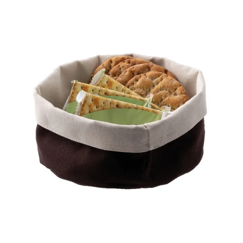 Bread Basket Beige Round - D: 7 7/8" H: 3 1/2"