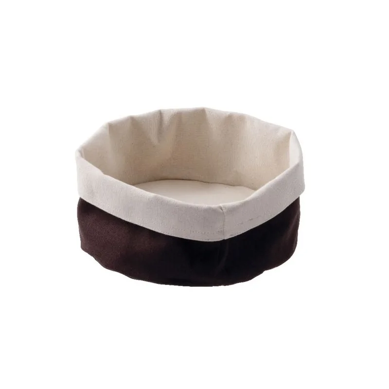 Canvas Bag Round Brown - D: 6 3/4" H: 3 1/8"