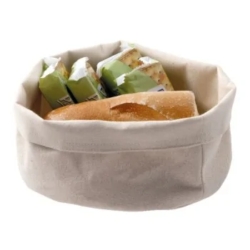 Bread Basket Beige Round - D: 7 7/8" H: 3 1/2"