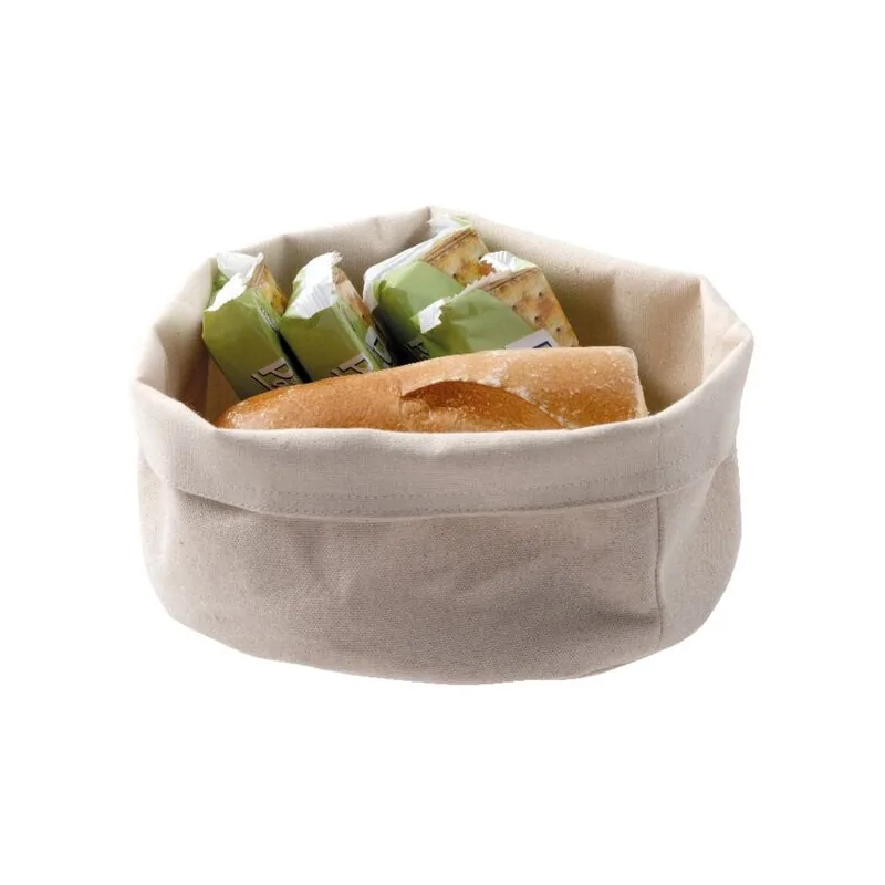 Bread Basket Beige Round - D: 7 7/8" H: 3 1/2"