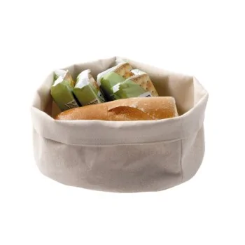 Canvas Bag Round - D: 6 3/4" H: 3 1/8"