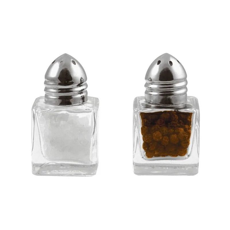 Mini Square Salt & Pepper Shaker Set of 2 - 1 1/8" x 1 1/8" x 2"