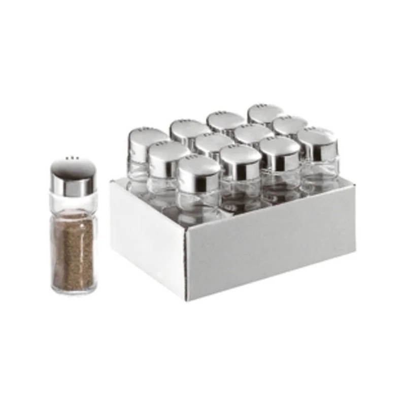 Salt & Pepper Shakers Set of 12 - D: 1 1/8" H: 3 1/2"