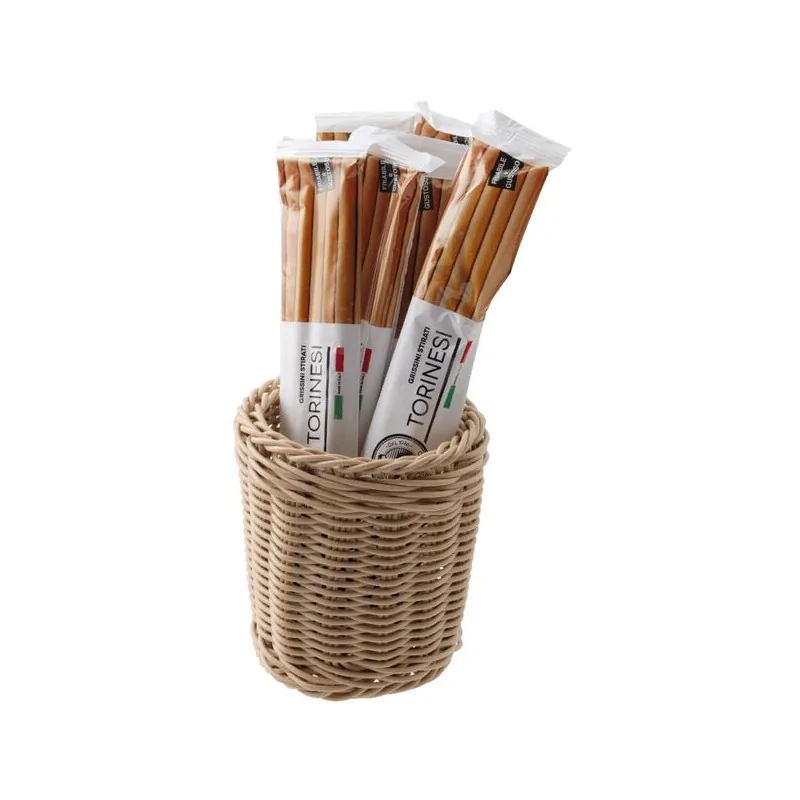 Flatware/Bread Stick Basket - D: 4 3/4" H: 5 7/8"