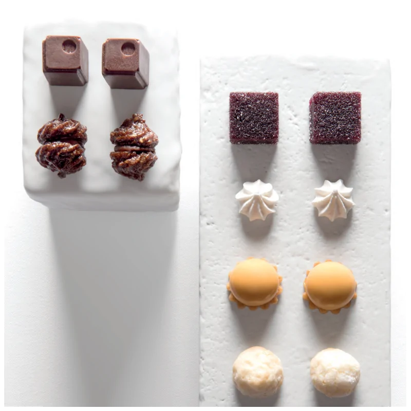 Handcrafted Fine Porcelain Rectangular Cast Effect 18.5 x 9 x 5 cm - Set of 4