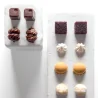 Handcrafted Fine Porcelain Rectangular Brick Effect 18.5 x 9 x 5 cm - Set of 4