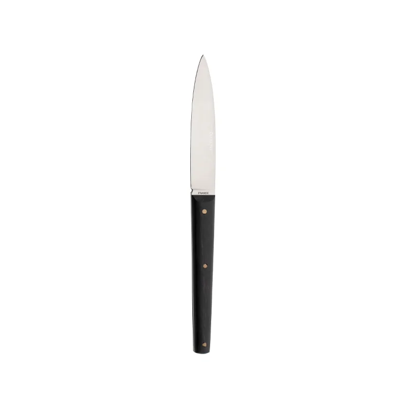Degrenne Mirage Les Essences Stainless Steel Steak Knife Ebony Handle 230 mm - 9 ''1/16 - Pack of 6
