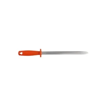 FISCHER Sharpening Oval Steel 30 cm - Orange Hygienic Plastic Handle