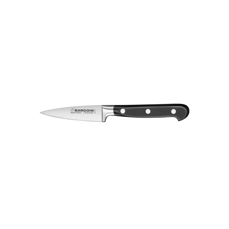 FISCHER BARGOIN Paring Knife Aluminium Bolster 8 cm - Black Handle