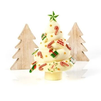 Belgian Chocolate Decoration - Christmas Decorations - White - 135 pcs